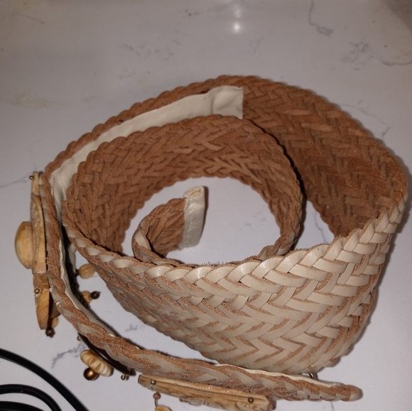 Vintage Waldorf creations Miami Woven Leather Belt w Inca Accent detailing - Picture 10 of 10